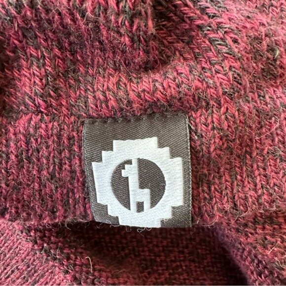 Paka The Cusco Alpaca Wool Sweater Burgundy Red Size Large Handmade in Peru - Picture 9 of 12